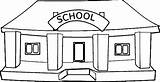 Coloring Page Of A School Building  Home sketch template