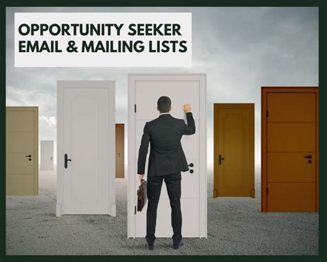 Opportunity Seeker Email & Mailing Lists | LeadsPlease