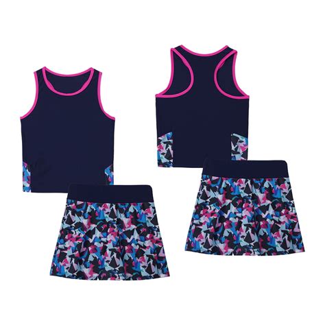 YONGHS Kids Girls Tennis Golf Outfits Racerback Tank Tops Skirts ...