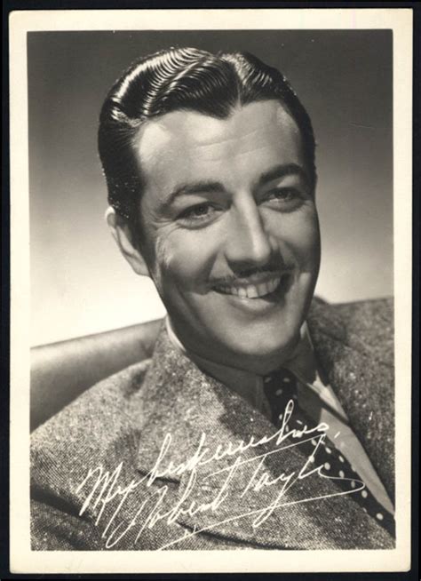 Actor Robert Taylor photo 1940s facsimile autograph