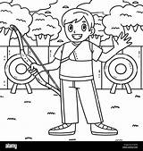 Archery Archer With Bow Coloring Page For Kids Stock Vector Image & Art  sketch template