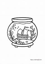 Pet Fish  Free Coloring Sheet sketch template