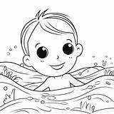 Swimming coloring page – Coloring Corner sketch template