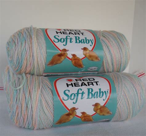 Red Heart Soft Baby Yarn . 3 6oz Skeins . Pastel Fruit