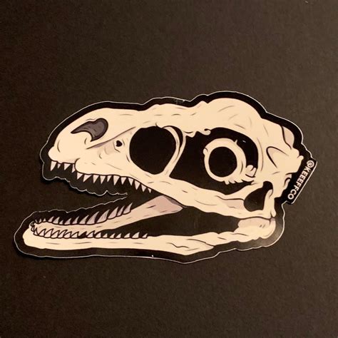 Raptor Skull Velociraptor Dinosaur 4 Vinyl Sticker | Etsy