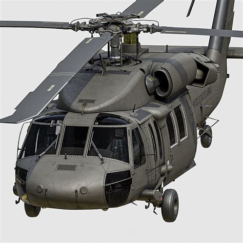 3D model UH 60 black hawk helicopter VR / AR / low-poly | CGTrader