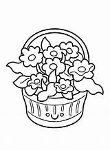 Flower Basket Coloring Pages Printable For Free Download sketch template