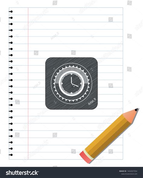 Clock Time Icon Pencil Draw Vector Stock Vector (Royalty Free ...