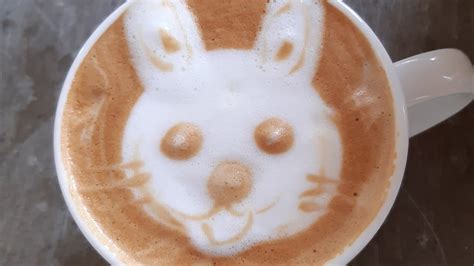 How to make a rabbit latte art, latte art, animal latte art's, Barista ...