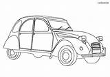 Oldtimer Retro Coche Voiture Para Kleurplaat Colorear Dibujo Malvorlage  sketch template