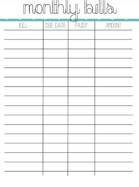 Free Printable Weekly Bill Organizer - Free Printable