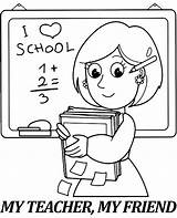 Teacher coloring Page For Teachers Day sketch template