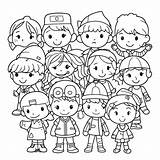 Lots Of Kids Coloring Pages With In Group Outline Sketch Drawing  sketch template