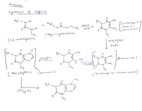 [Solved] Make a flow chart detailing the the synthesis of caffeine... | Course Hero