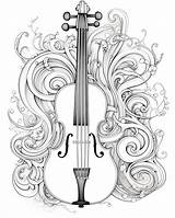 Premium Photo  Oboe Coloring Page With Orb And Lines sketch template