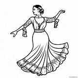 Colorful Spanish Flamenco Dancer Coloring Page 22843 18033 sketch template