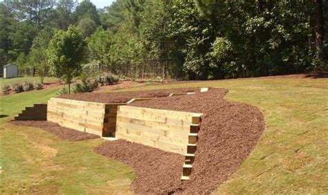 Image result for sleeper retaining walls using pallets | Tuin projecten, Tuin ideeën, Tuin