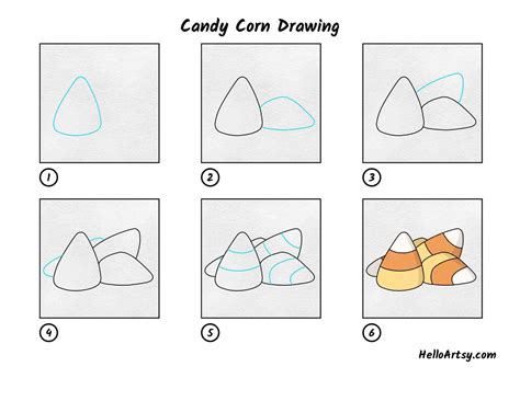 Candy Corn Drawing - HelloArtsy