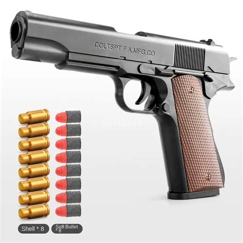 Toy Manual EVA Soft Bullet Foam Dart Shell Ejection Pistol Blaster Shooting Toy Gun Firing With ...