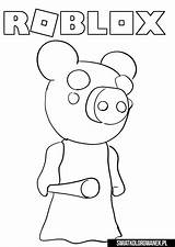 Piggy Roblox kolorowanki  Free Printable coloring sketch template