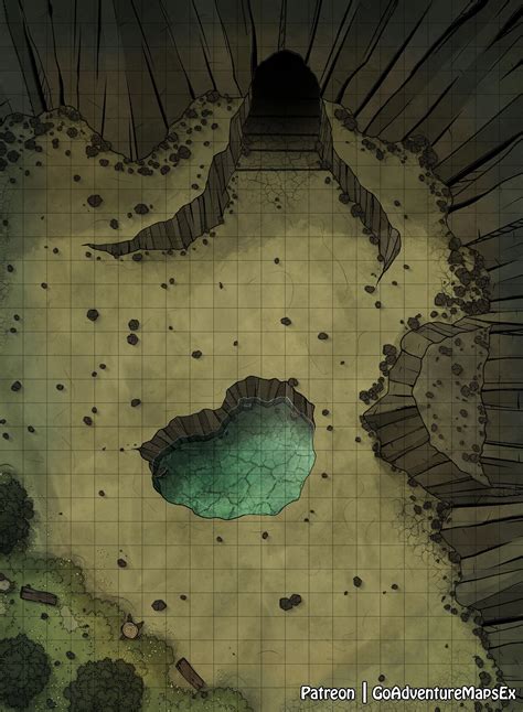 [OC][Art] Cave Entrance Battle Map 22x30 : r/DnD