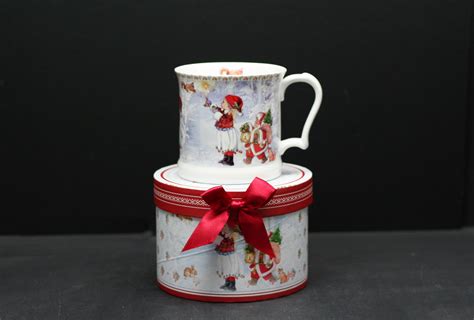 R2021: 16oz New Bone China Mug w/ Gift box - Christmas Girls - Ace Annison Gift Collection Wholesale