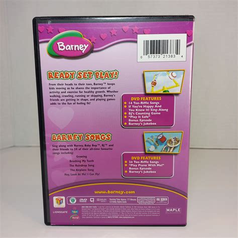 Barney: Ready, Set, Play/barney Songs DVD, 2010, Canadian Discs Are ...