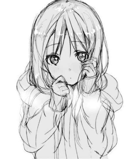 Shy anime girl sketch by crystal-demon0765 on DeviantArt