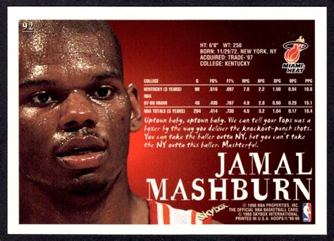 1998-99 Hoops Jamal Mashburn Miami Heat #92 | eBay