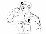 Policeman Salute Coloring Page For Kids  Free Police Printable sketch template