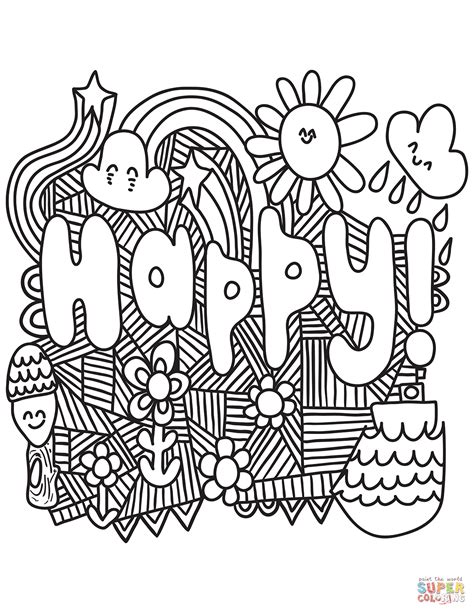 Choose Happy Adult Coloring Pages