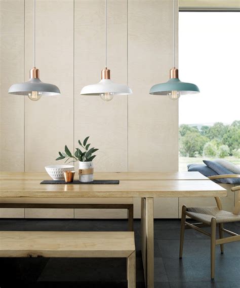 Croft 1 Light Pendant in Brushed Copper/Mint | Dining room pendant ...