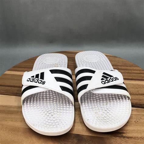 Adidas Adissage Slide Sandals Mens 14 White Black Com… - Gem