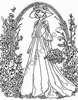 Art Nouveau Fashions And Accessories Coloring Page sketch template