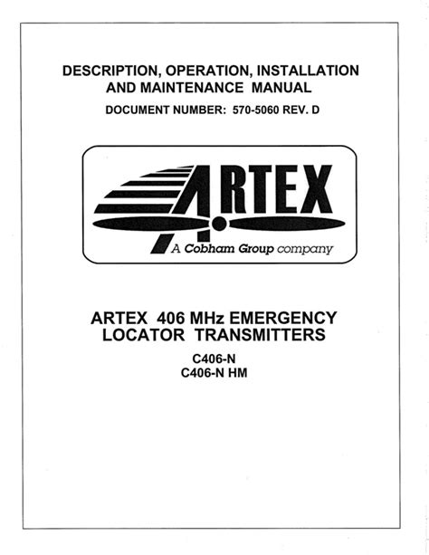 Artex 406 Elt Installation Manual