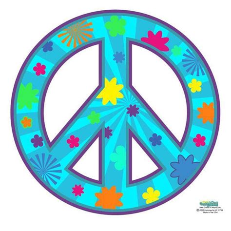 Peace Sign Groovy Teal - Create-A-Mural