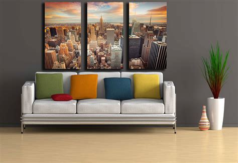 New York City Wall Art New York Sunsetlarge New York City | Etsy