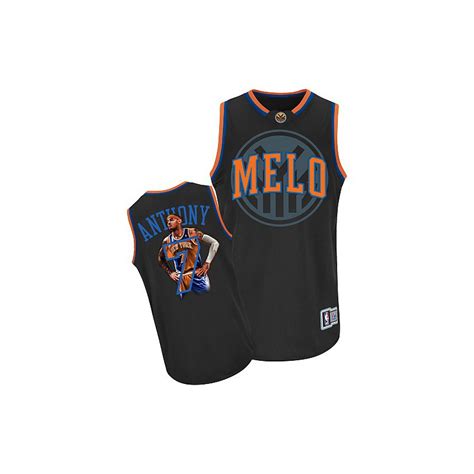 Men's New York Knicks Carmelo Anthony Authentic Black Notorious Adidas Jersey