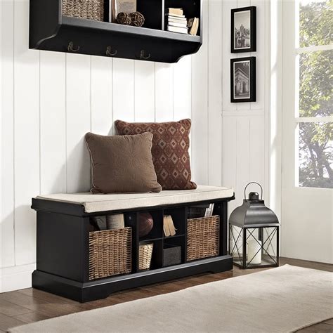 Crosley Brennan Entryway Storage Bench in Black - CF6003-BK