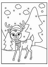 Reindeer Coloring Pages  Christmas Tree Download Printable PDF sketch template