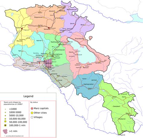 Armenia - cities • Map • PopulationData.net