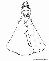 Coloriage Fille Belle Robe sketch template