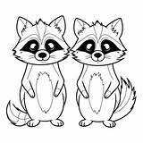 Cartoon Cute Raccoon Coloring Page Printable To Print Outline Sketch  sketch template