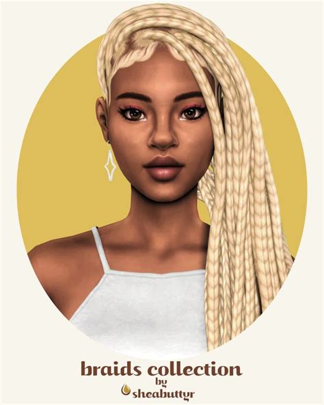 braids collection | Patreon | Sims hair, Sims 4 afro hair, Sims 4 black ...