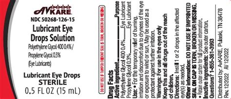 Lubricant Eye Drops Solution: Details from the FDA, via OTCLabels.com