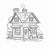 Páginas Para Colorir De Casinha Bonitinha Com Casa Cerca  sketch template