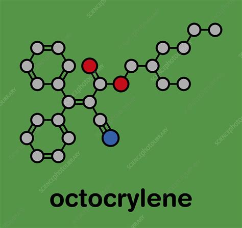 Octocrylene sunscreen molecule - Stock Image - C045/7832 - Science Photo Library