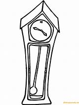 Grandfather Clock With A Swinging Pendulum Coloring Page  Free sketch template