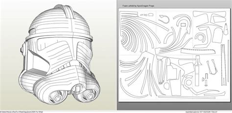 Papercraft .pdo file template for Star Wars - Clone Trooper Phase 2 Helmet +FOAM+. | Star wars ...