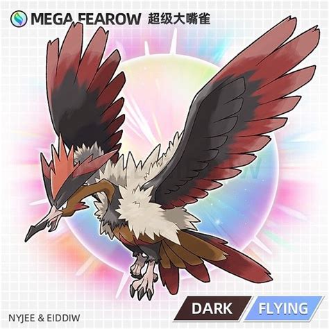 Nyjee Eiddiw on Instagram: “My take on Mega Fearow MEGA Fearow Type: Dark Flying Abliity ...